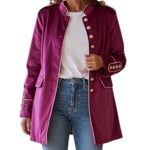 Women's Purple Military Style Blazer.  Never worms